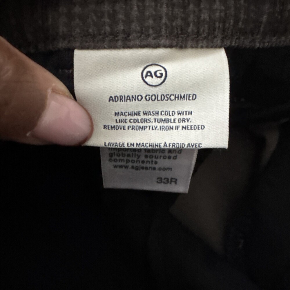 AG Marshall Corduroy Trouser Mens 33x31 Brown Slim Fit - Picture 14 of 16